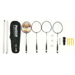 Protech Badminton Raket Seti - 4 Adet Raket + 3 Adet Top + File + Çanta